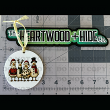 Load image into Gallery viewer, Color Printed Acrylic Ornament - Festive Gaggle Of Geese - Matte White Acrylic