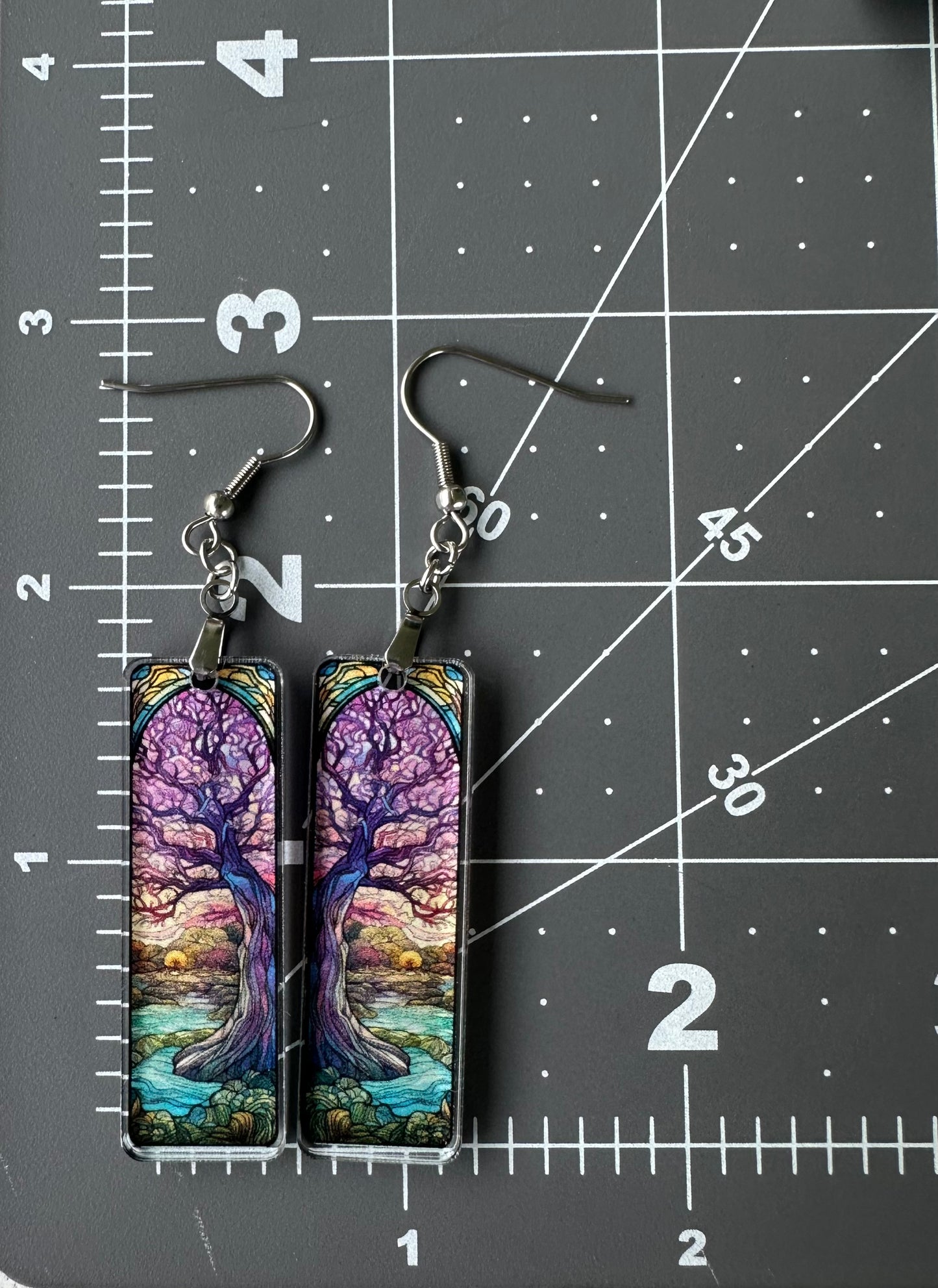 Color Printed Acrylic Earrings - Wisteria Woods