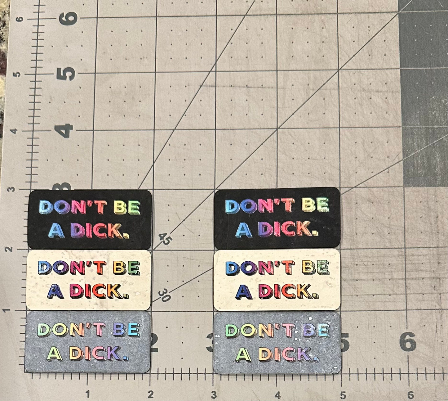 "Don't Be A Dick" - Rainbow Edition - 6-Pack Color Printed Cork Tags