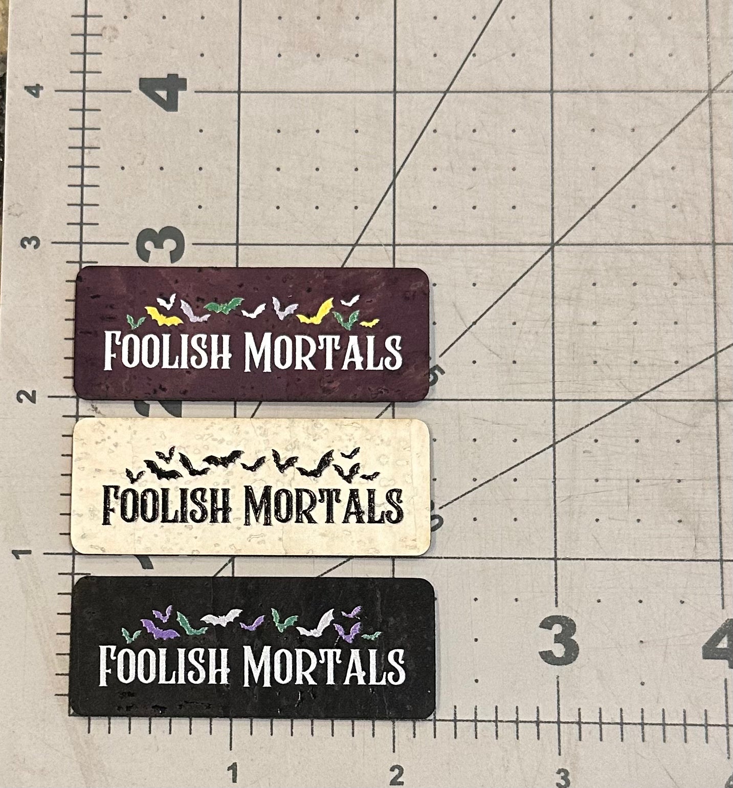 "Foolish Mortals" 6-Pack - Color Printed Cork Tags