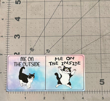 Load image into Gallery viewer, "Outside Cat vs. Inside Cat" - Repositionable Vinyl Decal (Sticker)