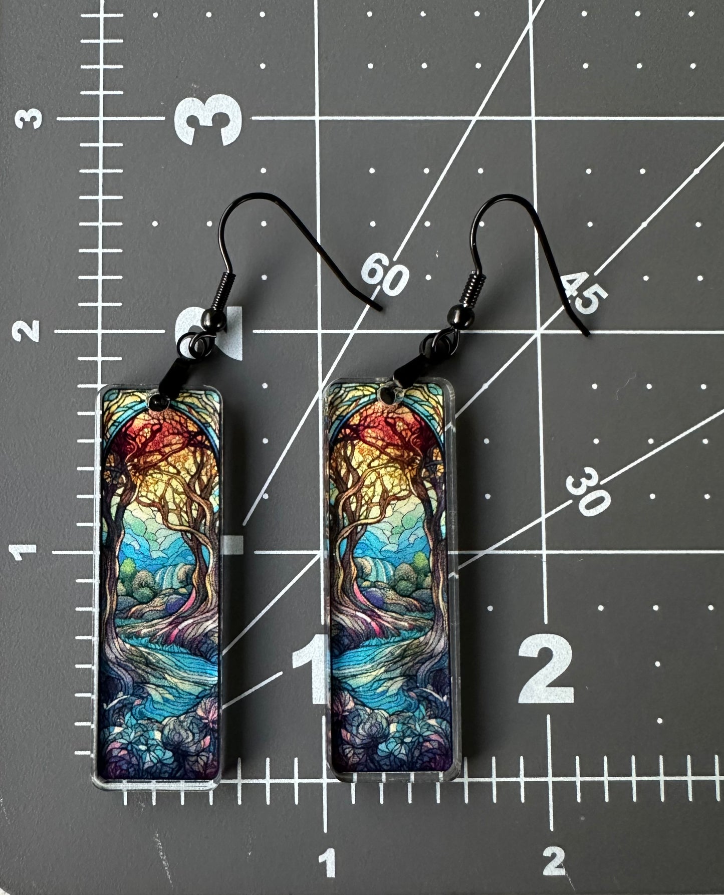 Color Printed Acrylic Earrings - Autumn Brook