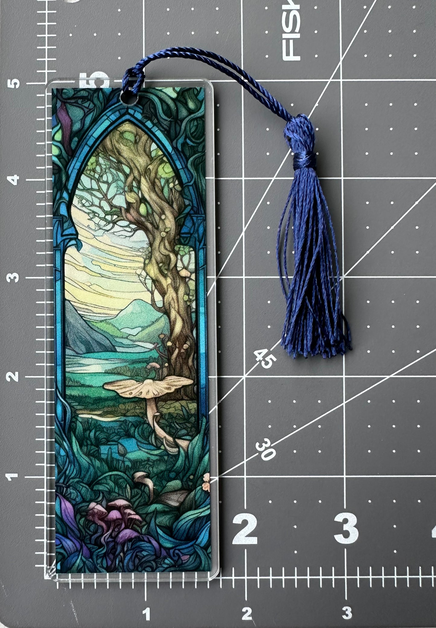 Color Printed 1/16" Acrylic Bookmark - Mushroom Valley