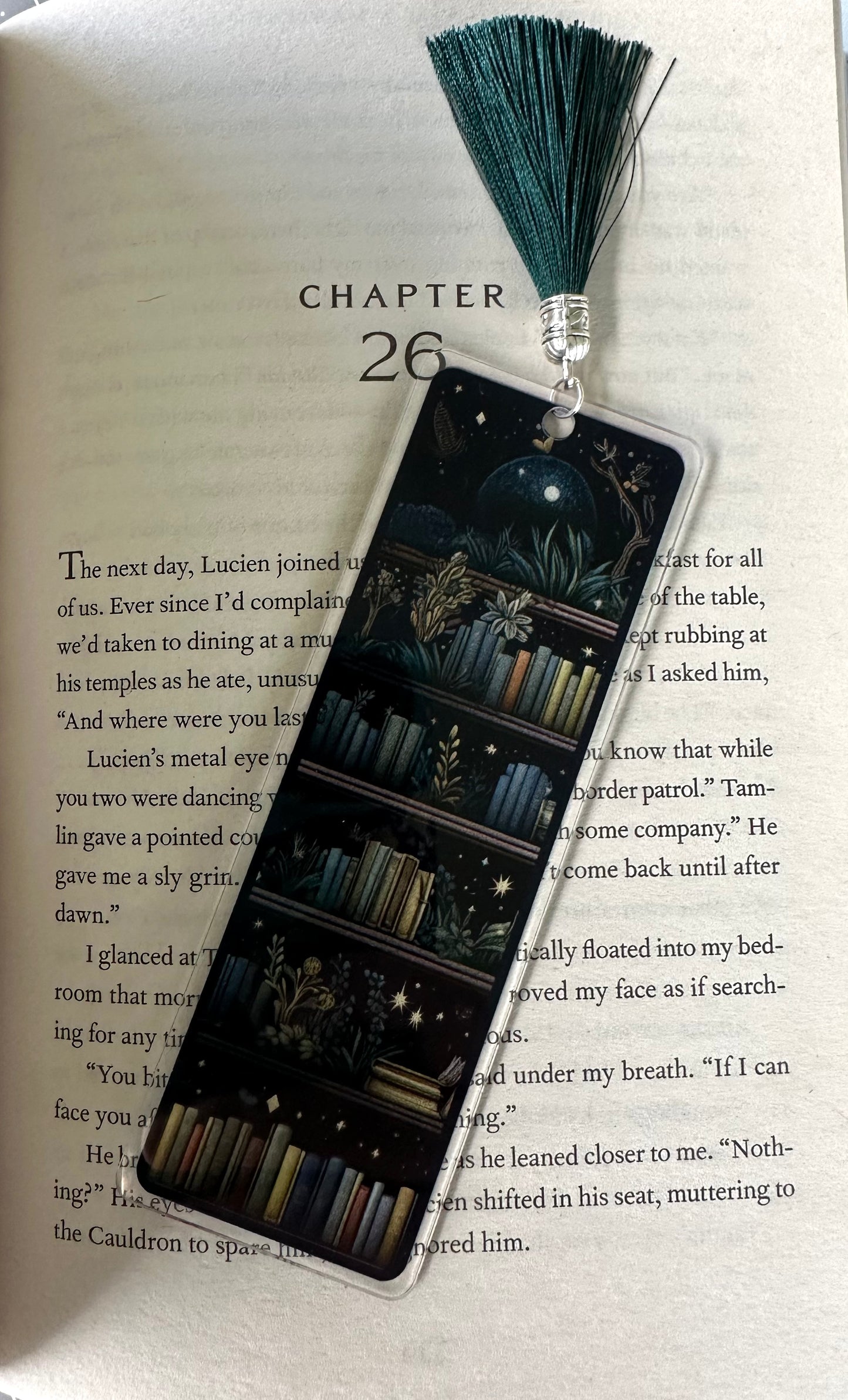 Color Printed 1/16" Acrylic Bookmark - Moon Garden Library