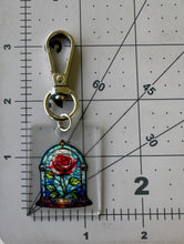 Load image into Gallery viewer, Color Printed Bag Charms - Belle's Enchanted Rose - Frosted Acrylic