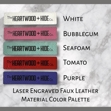 Load image into Gallery viewer, Custom Engraved Faux Leather Bag Tags