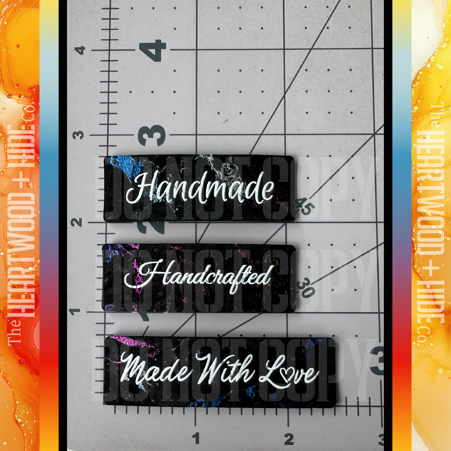 "Make . Craft . L💕ve" Color Printed White On Galactic Rainbow Cork 6-Pack