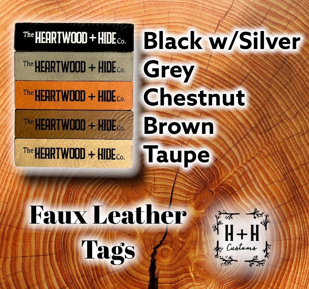 Custom Engraved Faux Leather Bag Tags The Heartwood and Hide Company