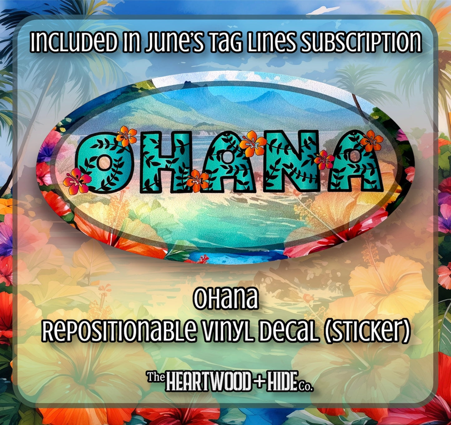 "OHANA" - Repositionable Vinyl Decal (Sticker) [TL June]