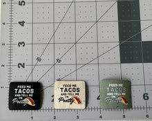 Load image into Gallery viewer, &quot;Feed Me Tacos&quot; Color Printed Cork Tags 6-Pack
