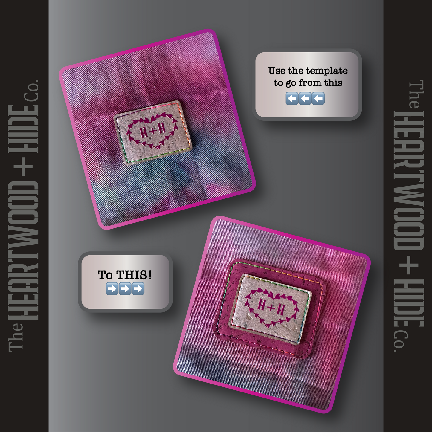 Individual Badge Backing Template for Sew-On Tags - A Heartwood + Hide Acrylic Template (Order By Tag Size)