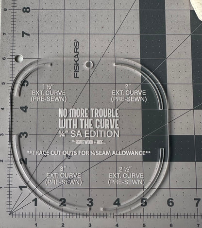 No More Trouble With The Curve - 1/4" SA Cutouts -  A Heartwood + Hide Acrylic Template