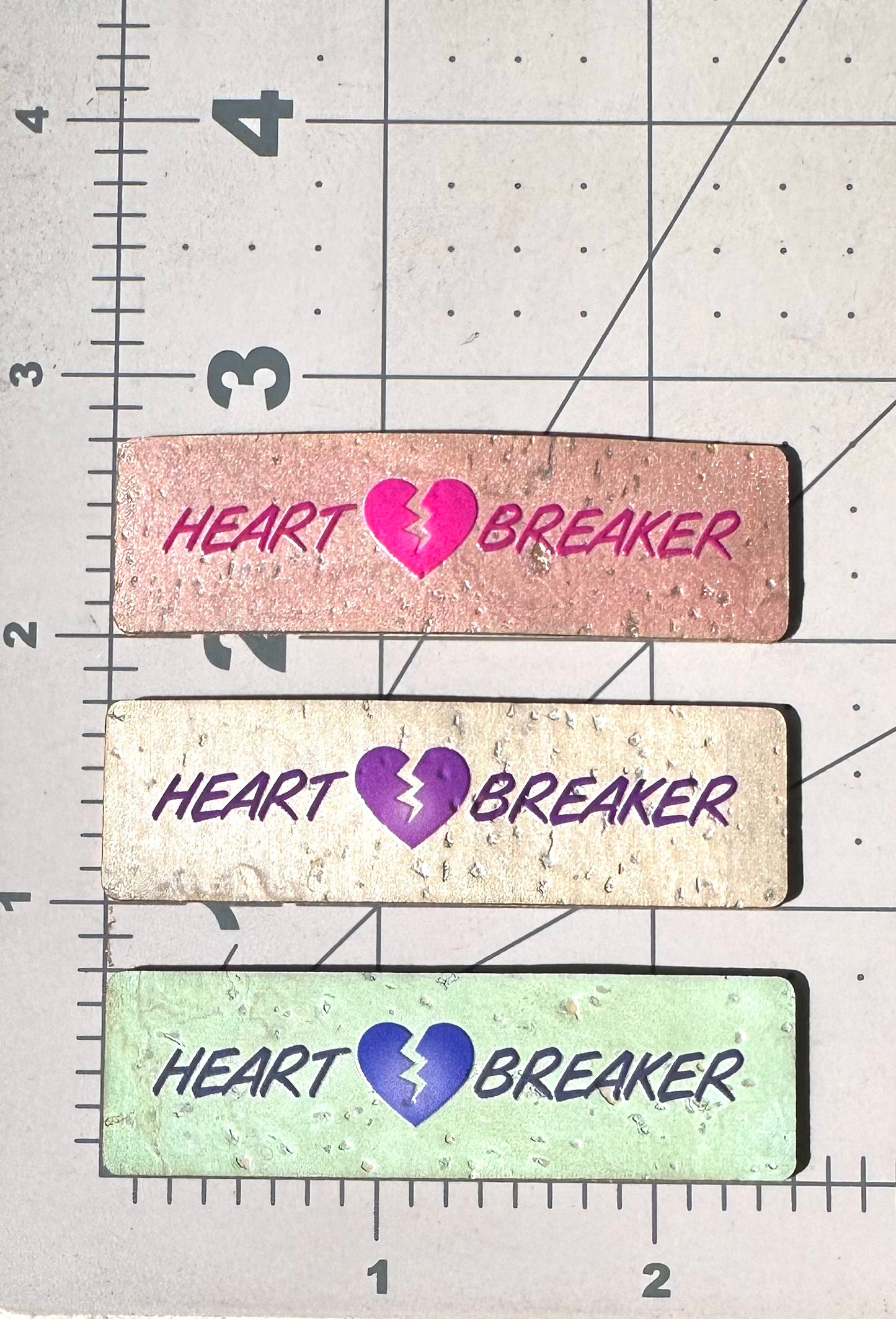 "Heart Breaker (Vibrant Colorways)" 3-pack - Color Printed Cork Tags