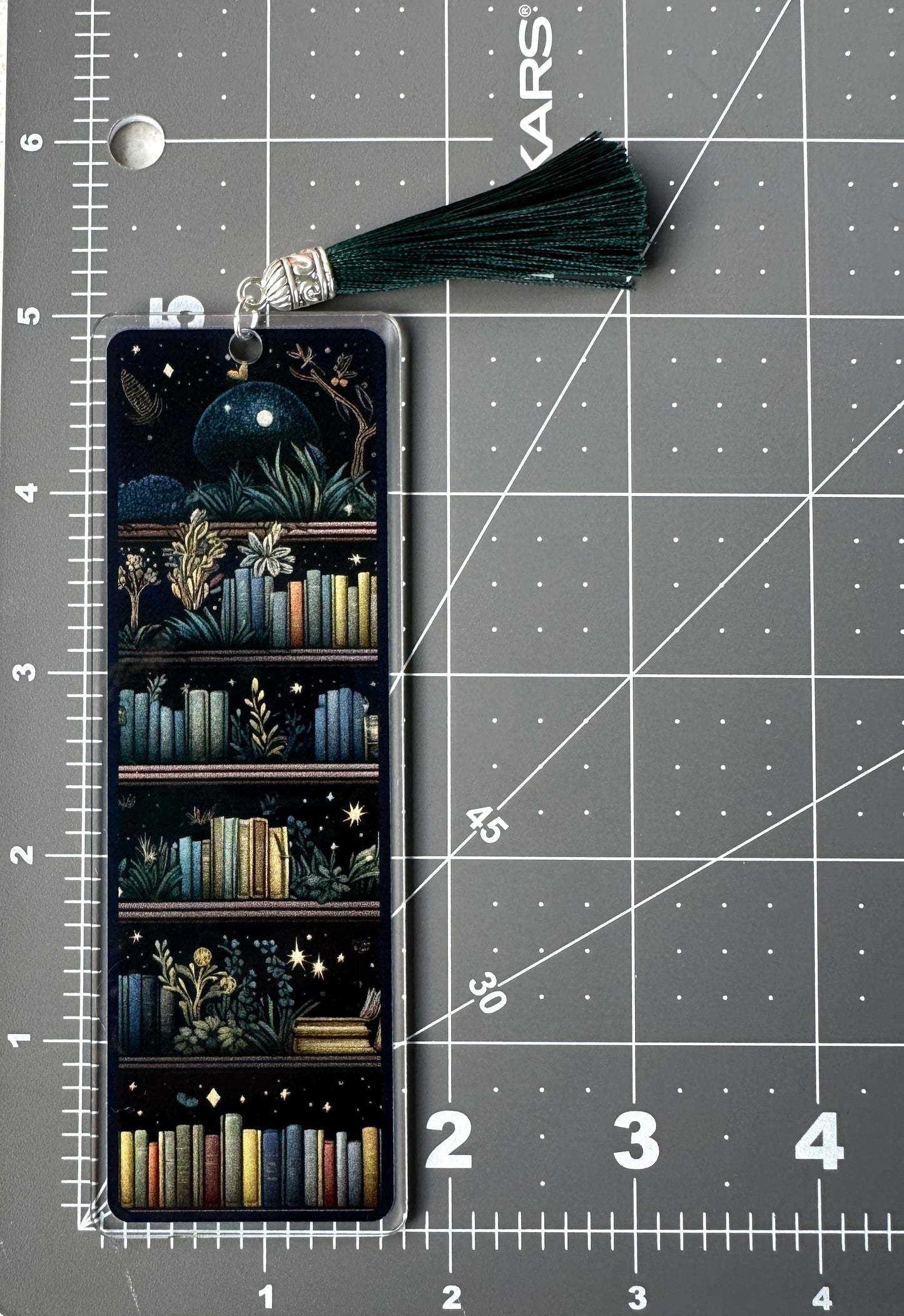 Color Printed 1/16" Acrylic Bookmark - Moon Garden Library