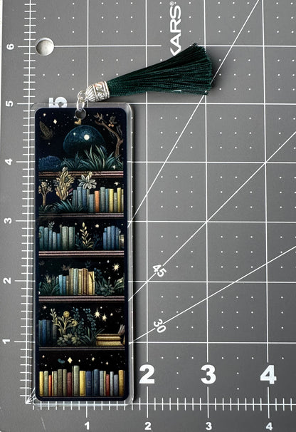 Color Printed 1/16" Acrylic Bookmark - Moon Garden Library