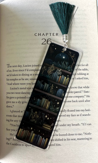 Color Printed 1/16" Acrylic Bookmark - Moon Garden Library