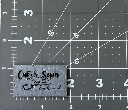"Cut & Sewn by Hand" 15-Pack  Color Palette 2.0 - Laser Engraved Cork Tags