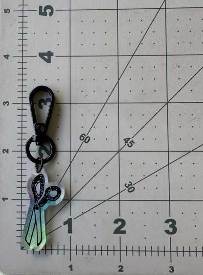Color Printed Bag Charms - Sketchy Scissors