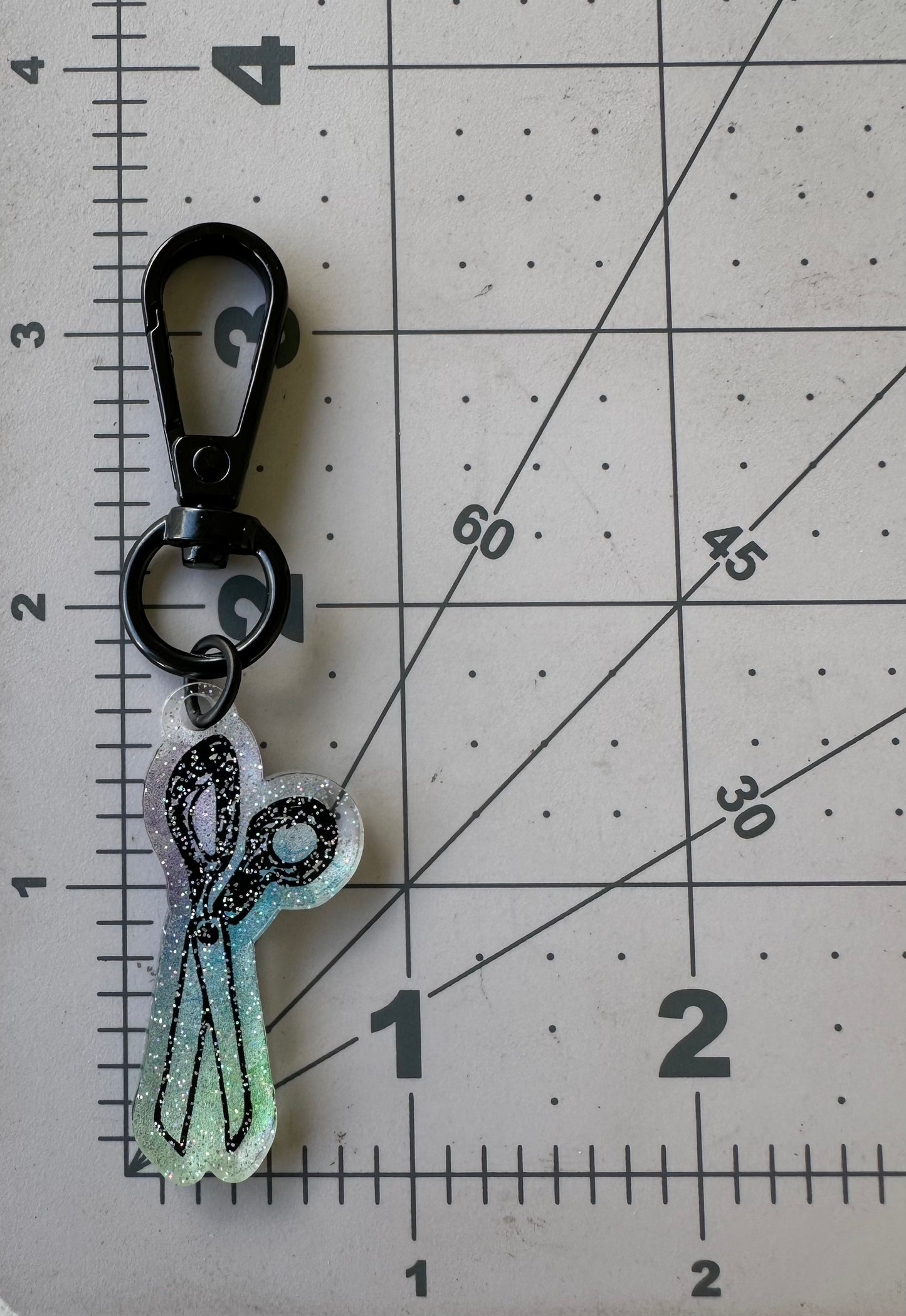 Color Printed Bag Charms - Sketchy Scissors