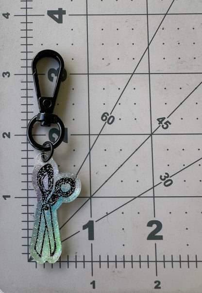 Color Printed Bag Charms - Sketchy Scissors