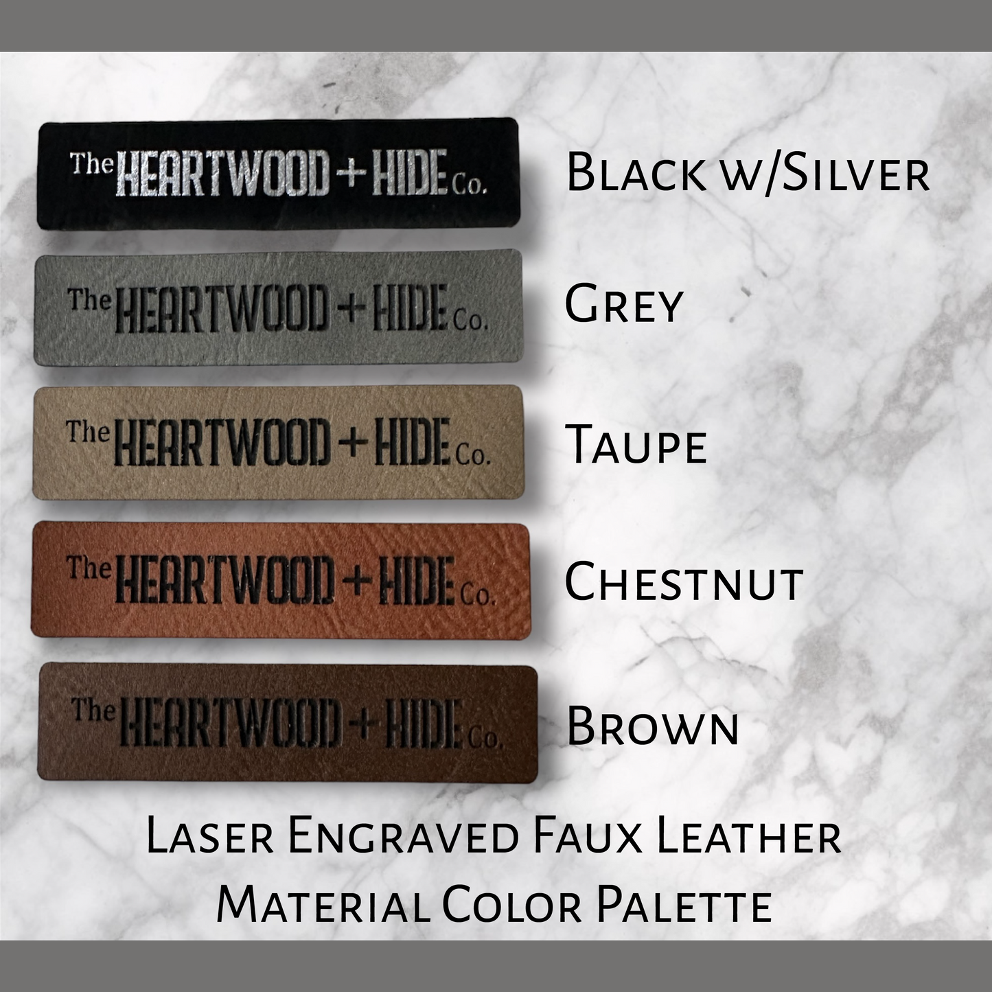 Custom Engraved Faux Leather Bag Tags