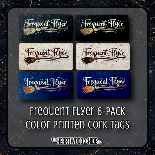 "Frequent Flyer" 6-Pack - Color Printed Cork Tags