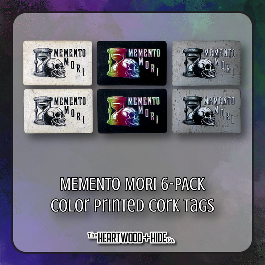 "Memento Mori" 6-Pack - Color Printed Cork Tags