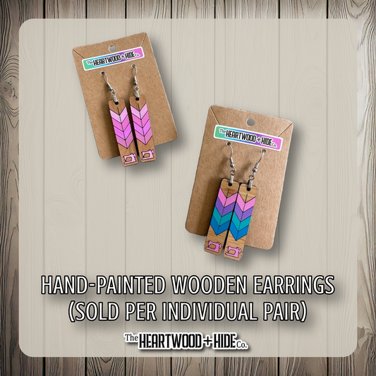 Hand Painted Wooden Earrings - Assorted Colorways 2