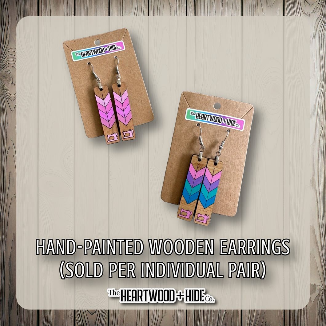 Hand Painted Wooden Earrings - Assorted Colorways 2