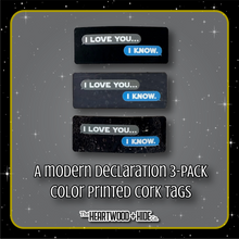 Load image into Gallery viewer, &quot;A Modern Declaration&quot; 3-pack - Color Printed Cork Tags
