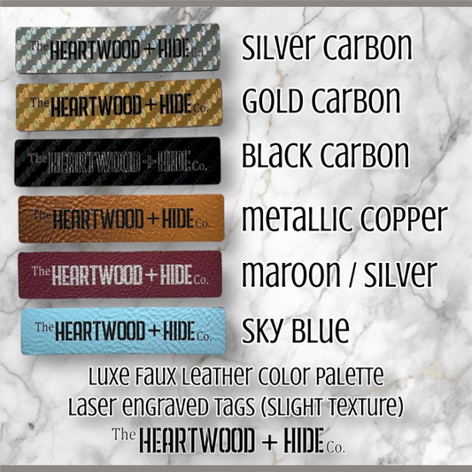 Custom Engraved LUXE Faux Leather Bag Tags