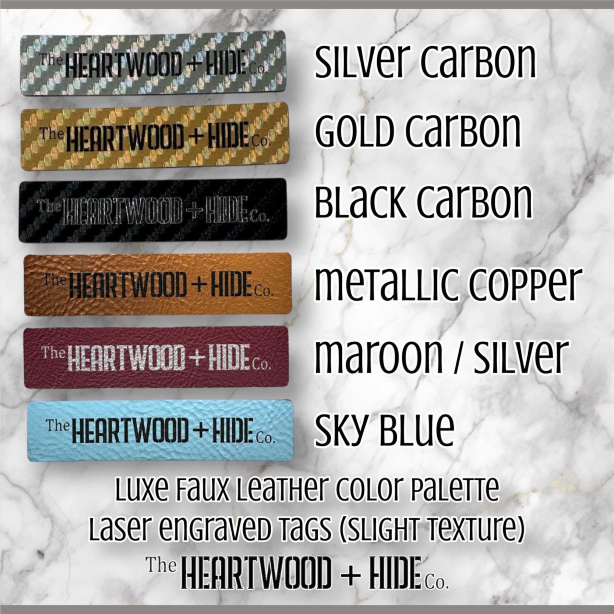 Custom Engraved LUXE Faux Leather Bag Tags