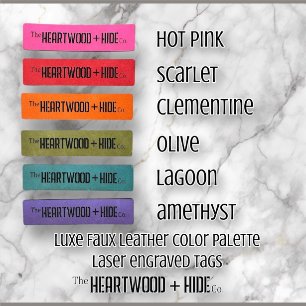 Custom Engraved LUXE Faux Leather Bag Tags