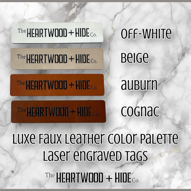 Custom Engraved LUXE Faux Leather Bag Tags