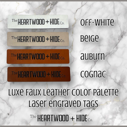 Custom Engraved LUXE Faux Leather Bag Tags