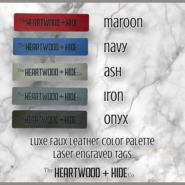 Custom Engraved LUXE Faux Leather Bag Tags
