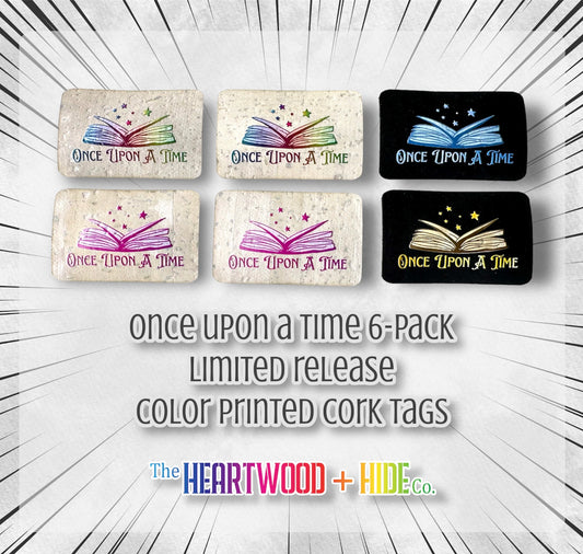 "Once Upon A Time" LIMITED RELEASE Color Printed Cork Tags 6-Pack