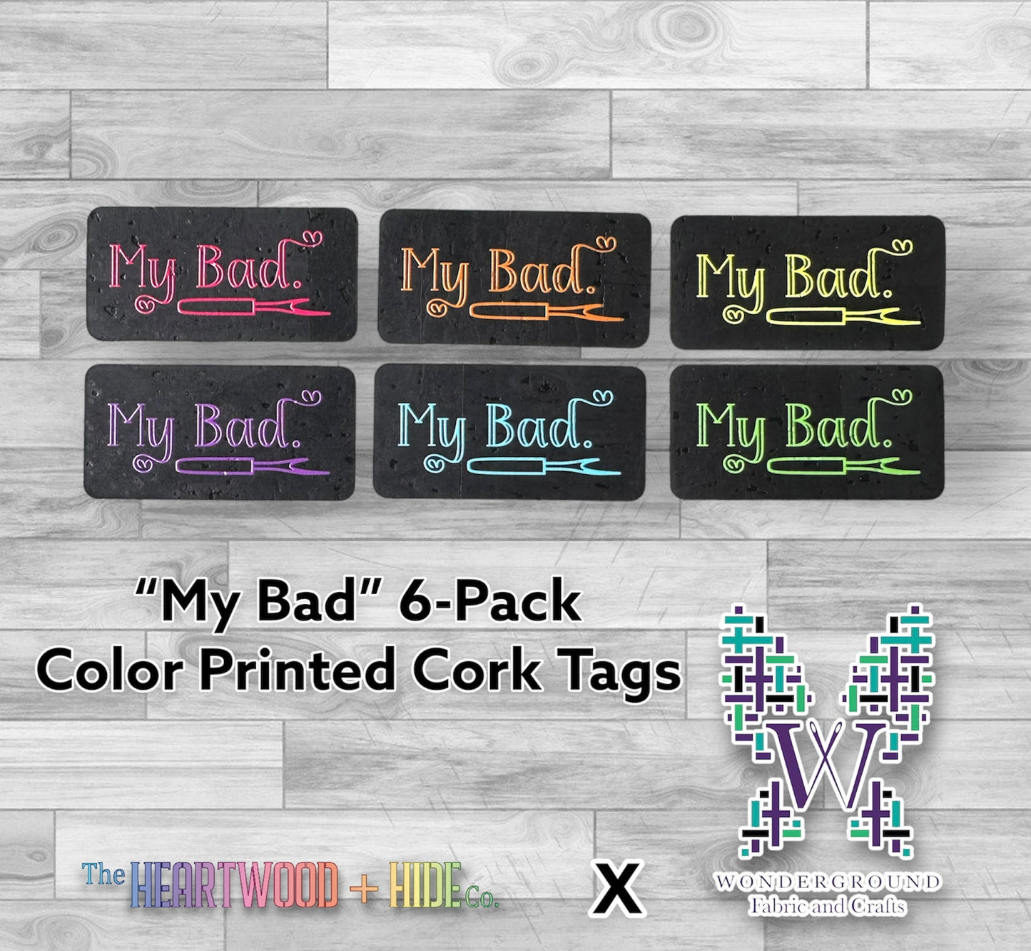 "My Bad" Color Graphic - Black Cork (6-pack)