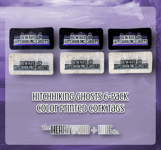 "Hitchhiking Ghosts" 6-Pack - Color Printed Cork Tags