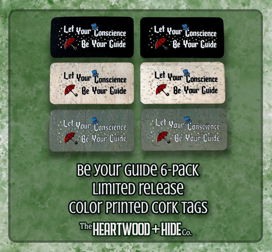 "Be Your Guide" 6-pack - LIMITED RELEASE Color Printed Cork Tags
