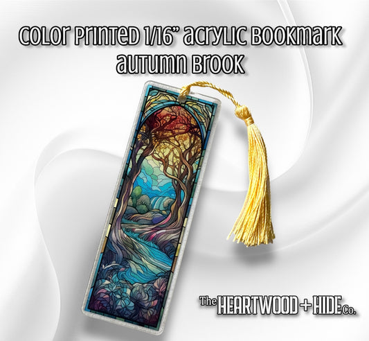 Color Printed 1/16" Acrylic Bookmark - Autumn Brook