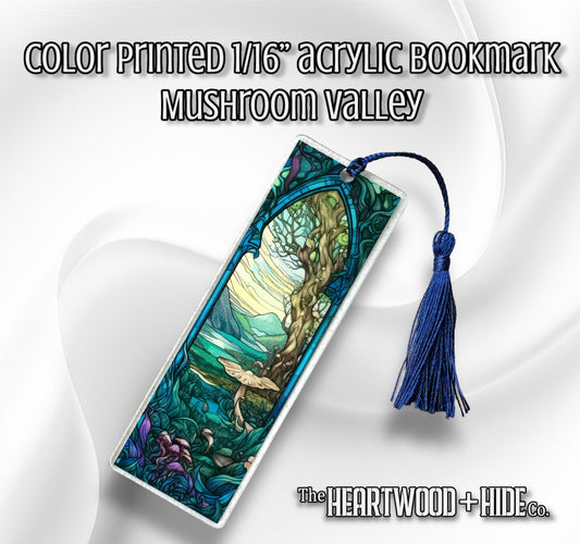 Color Printed 1/16" Acrylic Bookmark - Mushroom Valley