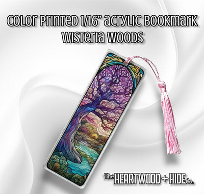 Color Printed 1/16" Acrylic Bookmark - Wisteria Woods