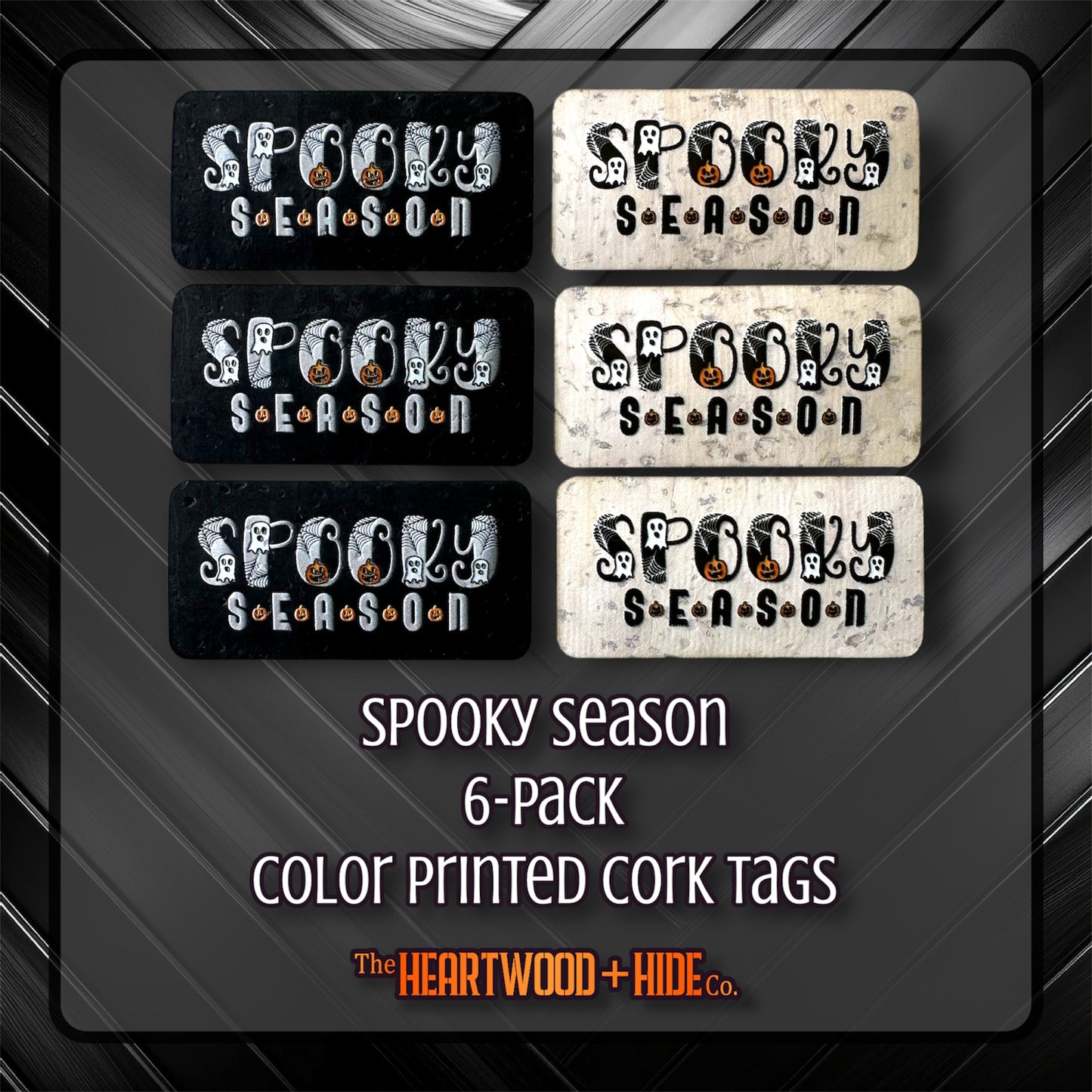 "Spooky Season" 6-Pack - Color Printed Cork Tags