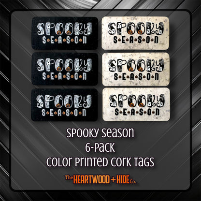 "Spooky Season" 6-Pack - Color Printed Cork Tags