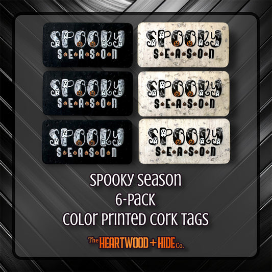 "Spooky Season" 6-Pack - Color Printed Cork Tags