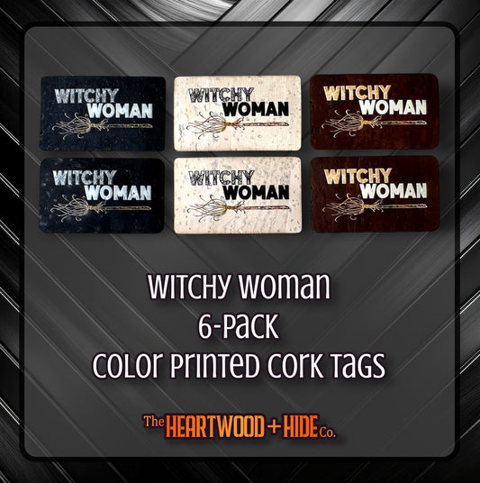 "Witchy Woman" 6-Pack - Color Printed Cork Tags