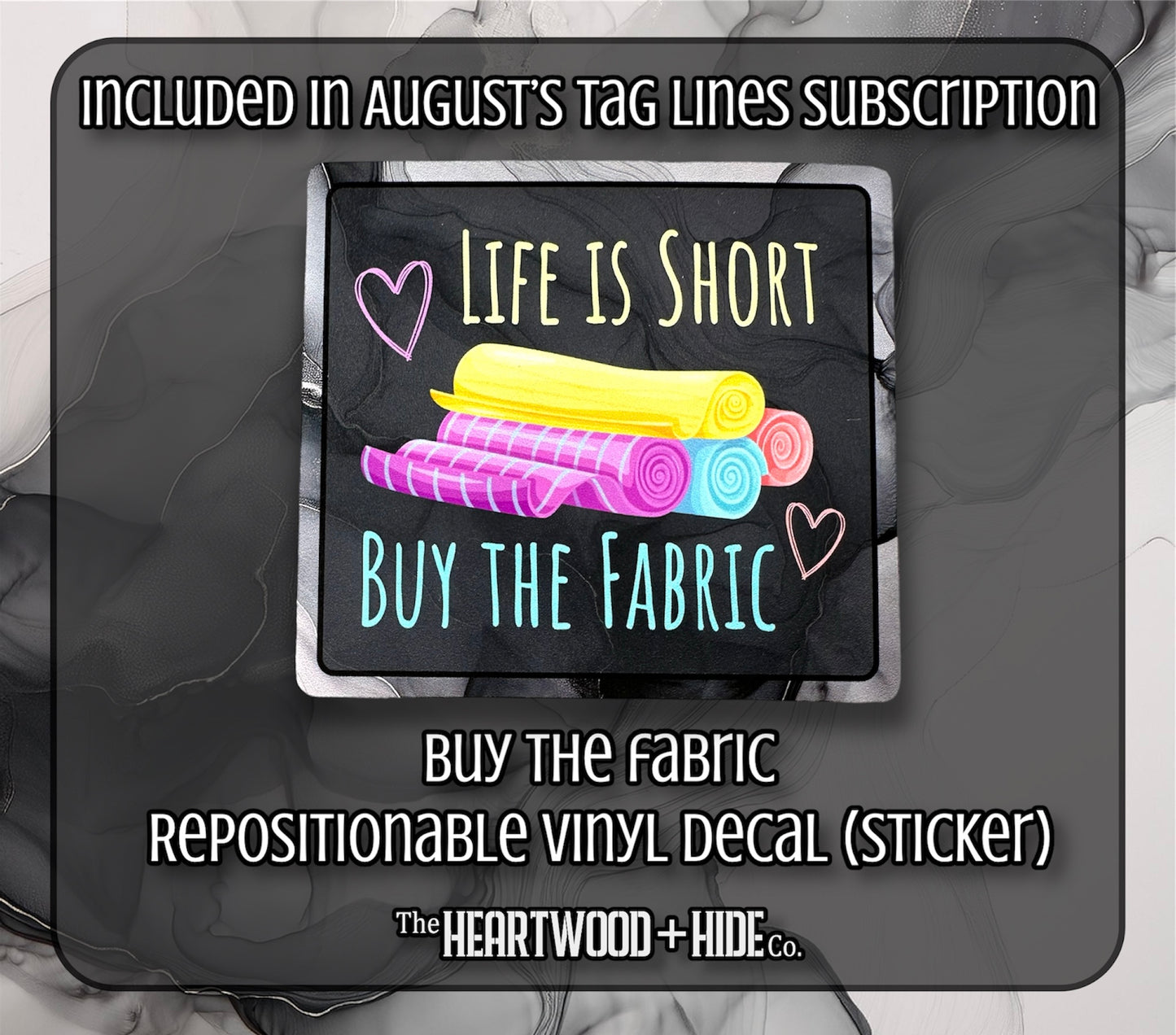 "Buy The Fabric" - Repositionable Vinyl Decal (Sticker) [TL August]