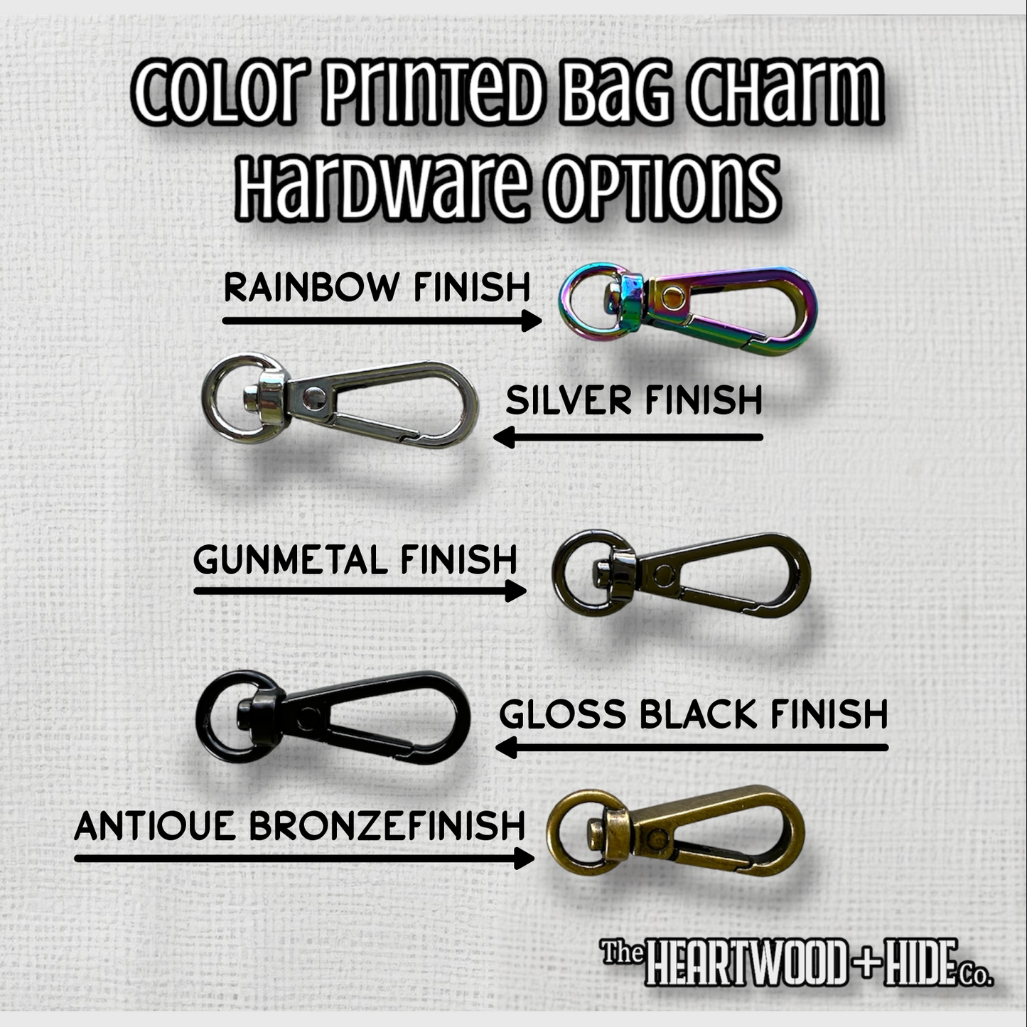 Color Printed Bag Charms - Makers Gonna Make - White Acrylic