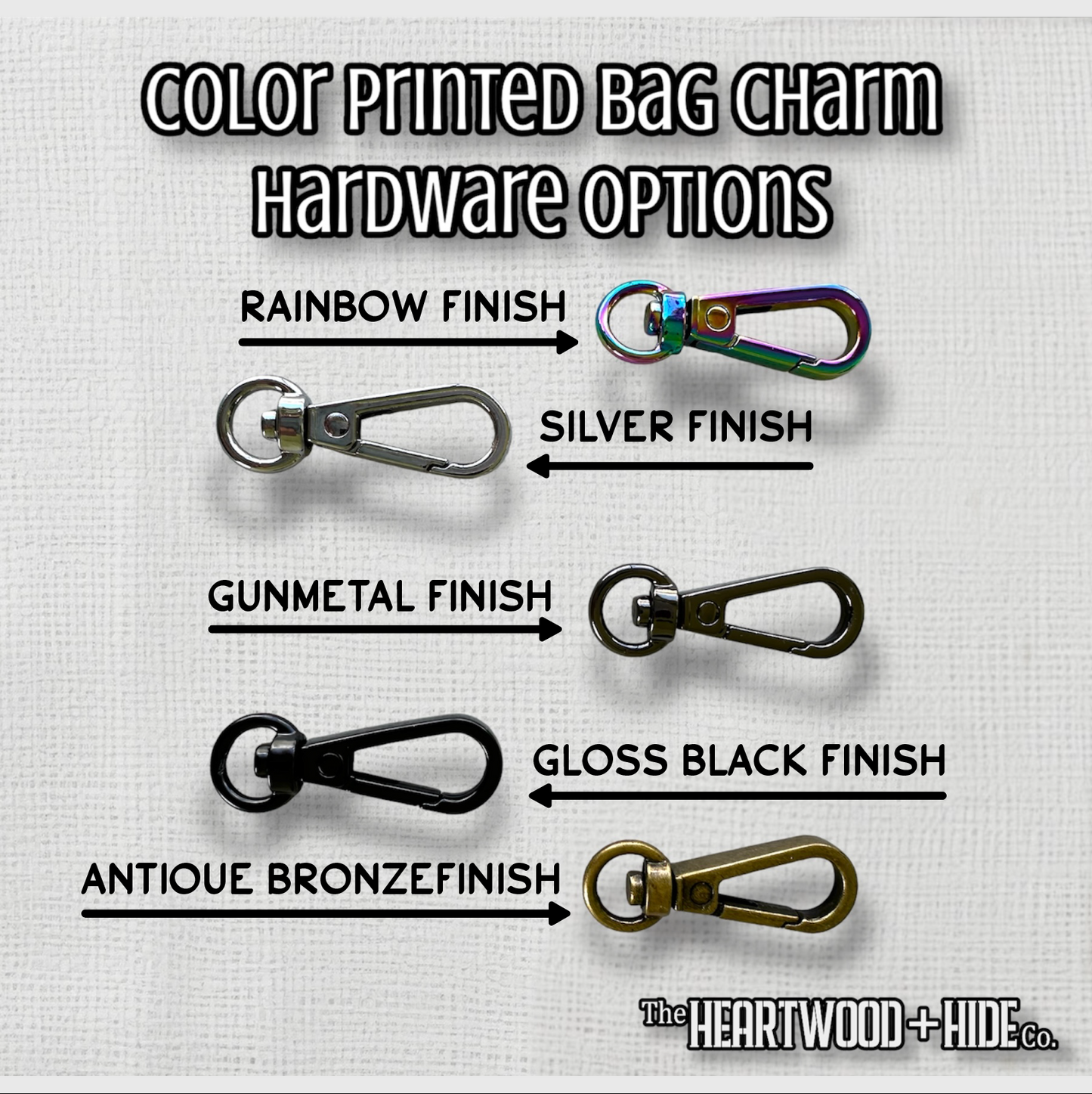 Color Printed Bag Charms - Belle's Enchanted Rose - Frosted Acrylic